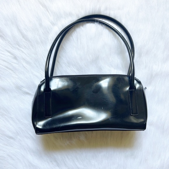 Guess🖤90’s Vintage Patent Leather Black Shoulder Bag Y2K - Picture 3 of 7